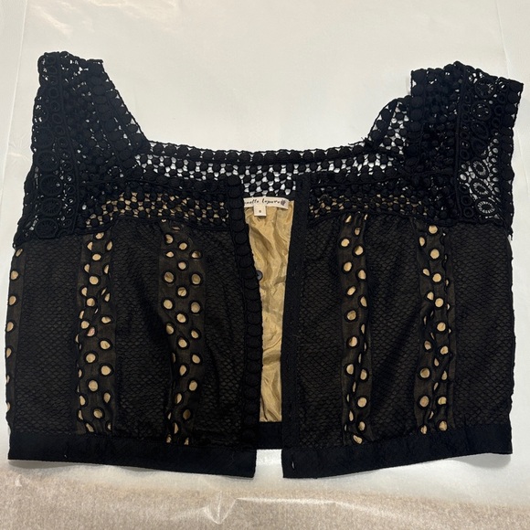 Nanette Lepore Tops - Nanette Lepore Black Crochet & Eyelet Crop Top